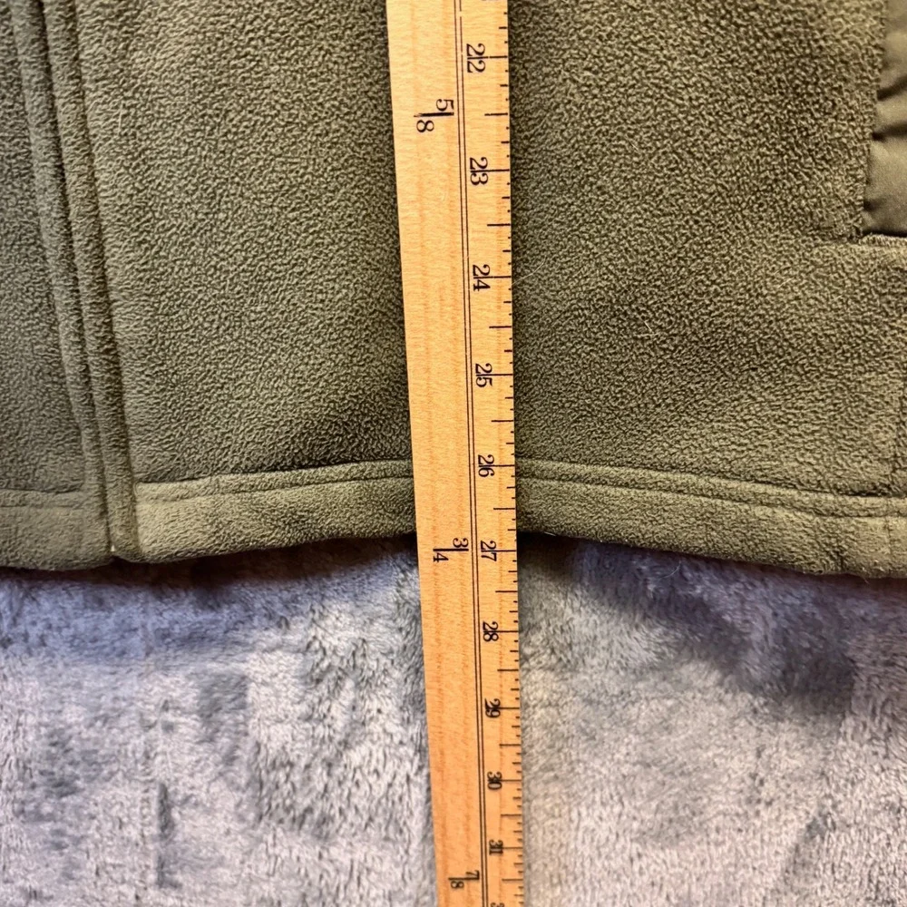2075 | Banana Republic Mixed Media Full Zip Fleece Jacket Olive Green Mens L